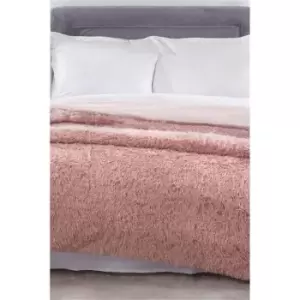 Image of I Saw It First Blush Pink Long Pile Shaggy Fur Throw - Pink