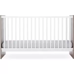 image of CuddleCo Enzo Cot Bed, Truffle Oak/White - Truffle Oak/White