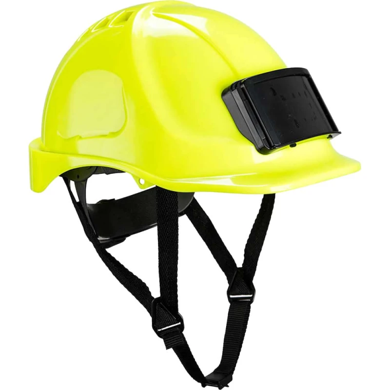 Image of Portwest Endurance Badge Holder Safety Helmet PB55YER Colour: Yellow