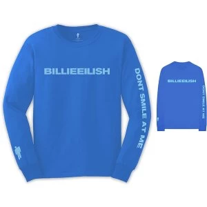 image of Billie Eilish - Smile Unisex Large T-Shirt - Blue