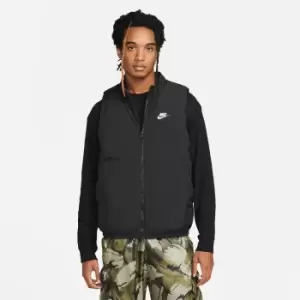 Image of Nike Nsw Therma-Fit Club Woven Insulated Vest, Black/White, Male, Jackets & Outerwear, DX0676-010