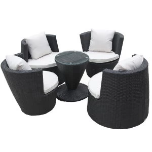 Image of Charles Bentley 5pc Stacking Rattan Patio Table and Chairs Set