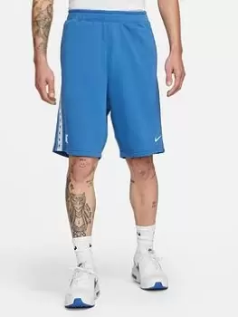 Image of Nike NSW Repeat Tape French Terry Shorts - Blue Size L, Men