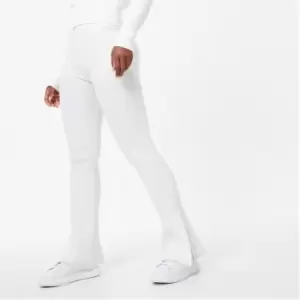 image of Jack Wills Ribbed Split Hem Trousers - White