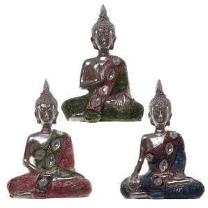 Image of Metallic Lotus Thai Buddha Figurine (1 Random Supplied)