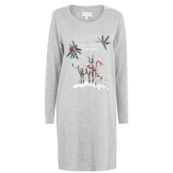 image of Linea Doze Like a Donkey Pyjama Top - Grey