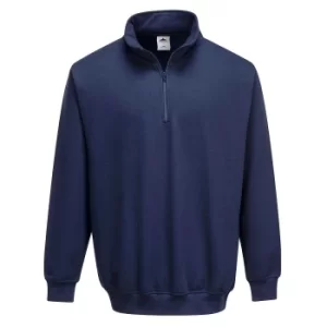 image of Portwest Mens Sorrento Zip Neck Sweatshirt Navy 3XL