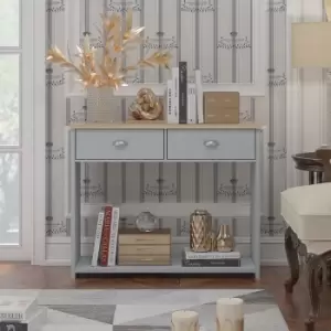 Image of Westbury Matt Grey 2 Drawer Hallway Console Table - Grey