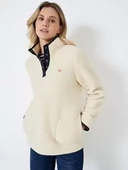 Image of Crew Clothing Boxy Fleece - Cream, Size 10, Women