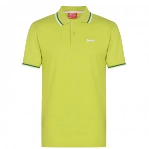 image of Slazenger Tipped Polo Shirt Mens - Lime Green