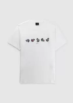 Image of Paul Smith Mens Regular Fit Zebra Repeat T-Shirt In White