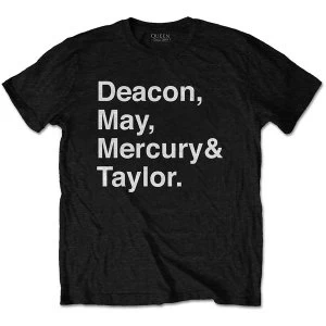 Image of Queen - Helvetica Band Unisex Large T-Shirt - Black