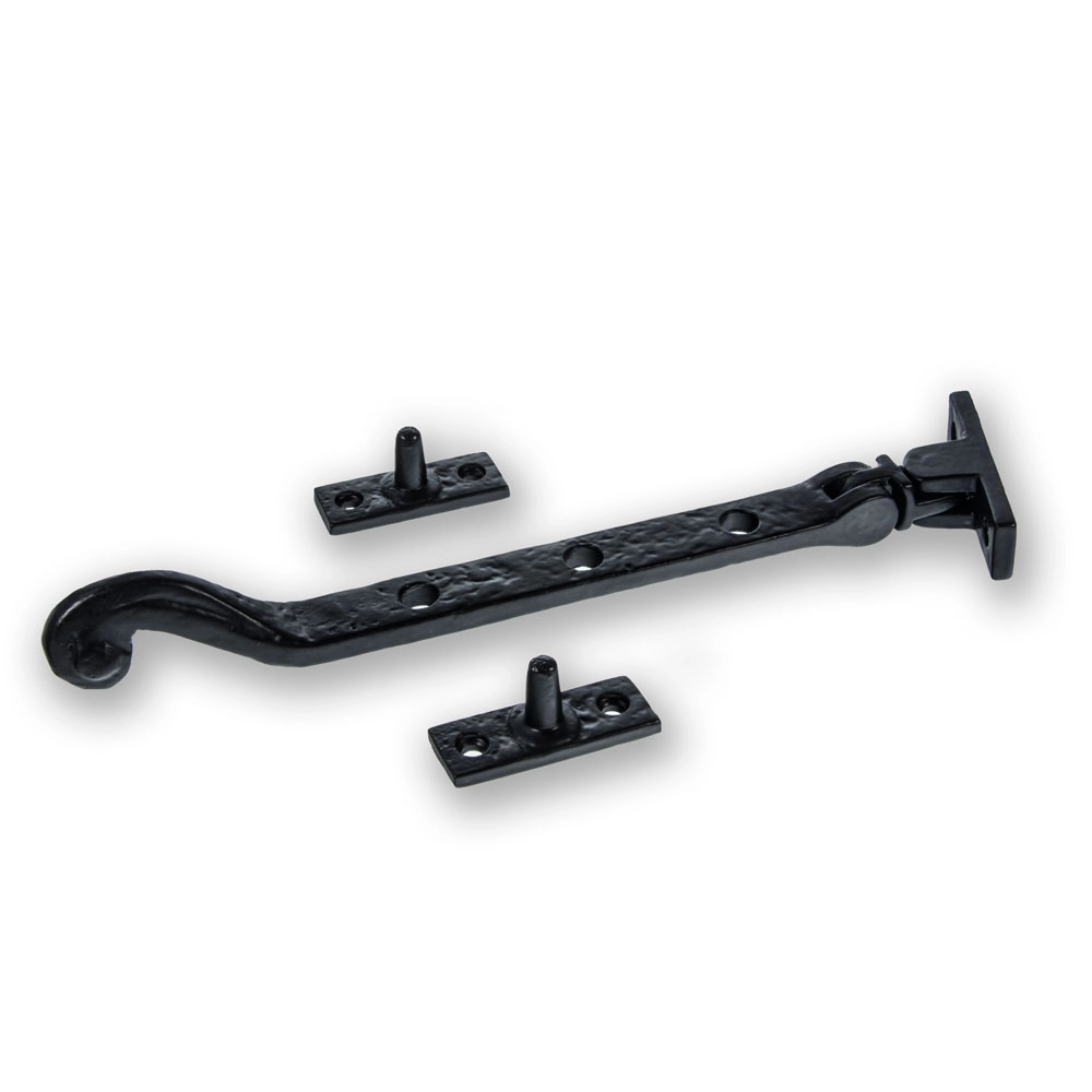 image of LocksOnline Black Antique Scroll Casement Window Stay