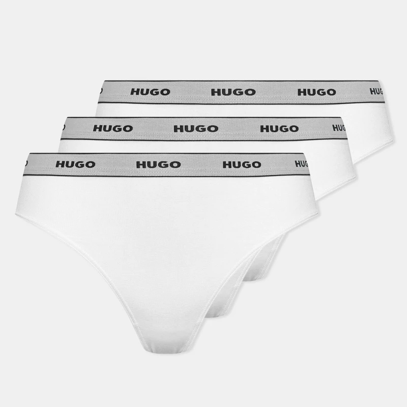 Image of Hugo 3 Pack Stripe Thong - White White 14
