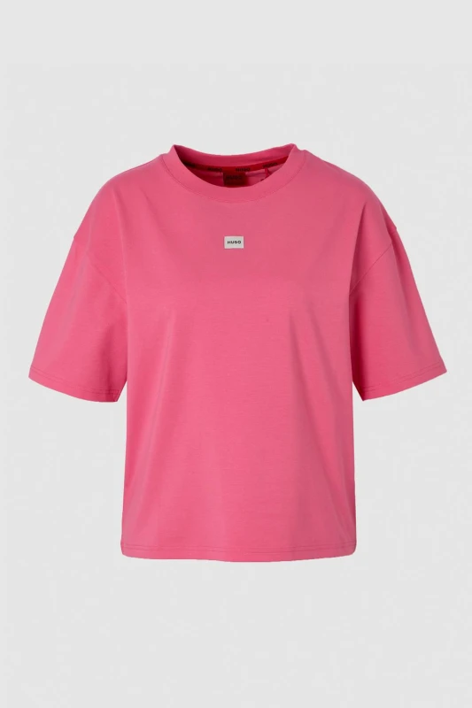 Image of Hugo Womens Signature T-Shirt Pink Size: Small Pink Female S