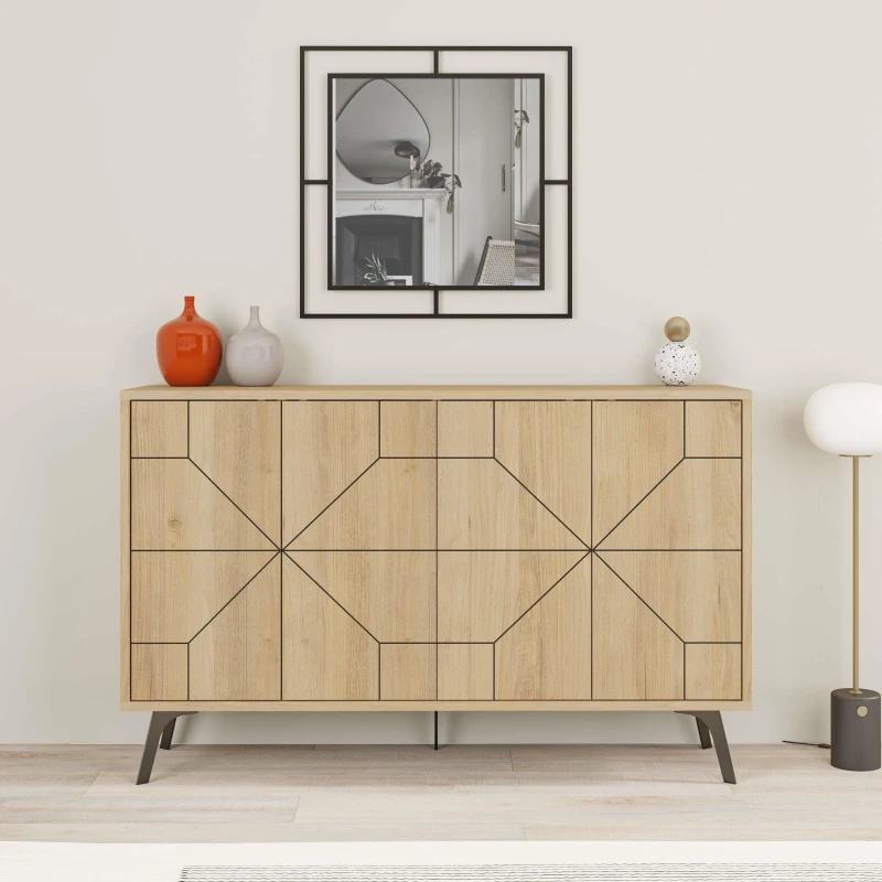 Image of VENPRODIN Decortie Dune Console Sideboard Display Unit - Oak M.K.23436.3
