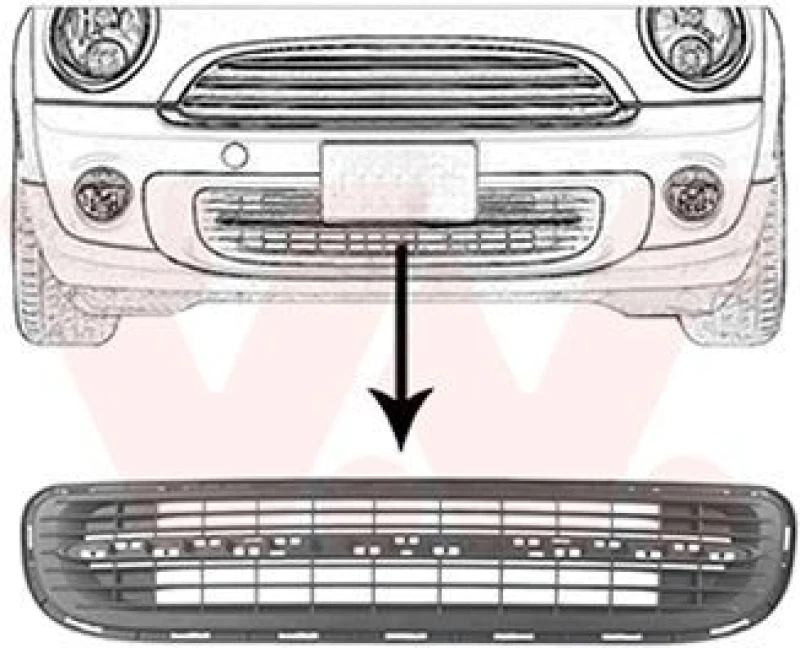 Image of VAN WEZEL Bumper grill VAN WEZEL 0508590