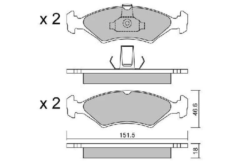 Image of AISIN Brake pad set AISIN BPFO-1015