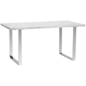 image of HOMCOM 155cm Rectangular Dining Table Kitchen Table For 6-8 People White