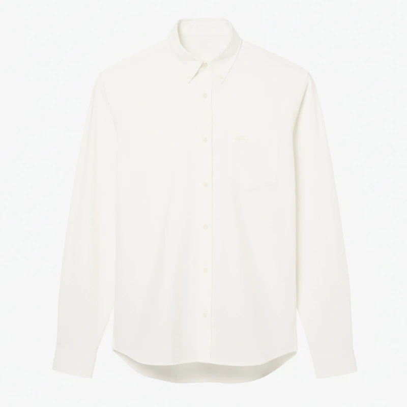 Image of Lacoste Regular-Fit Cotton Jersey Shirt Cream male 16.5