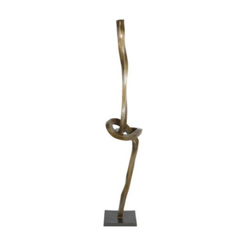 Image of Buttercup Farm Charlie Textured Abstract Sculpture - Aluminium - L30 X W30 X H158cm - Antique Brass