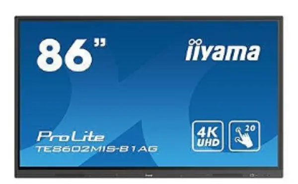 image of iiyama TE8602MIS-B1AG interactive whiteboard 2.18 m (86") 3840 x 2160 pixels Touch Screen Black