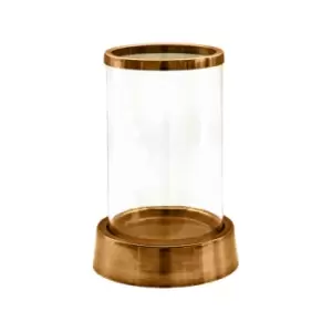 Image of Ivyline Hampton Hurricane Lantern In Antique Brass