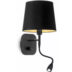 Image of NORDIK Black wall light 2 bulbs