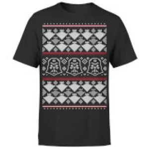Image of Star Wars Christmas Imperial Darth Vader Black T-Shirt - L - Black