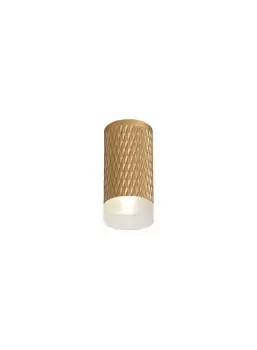 image of 1 Light 11cm Surface Mounted Ceiling GU10, Champagne Gold, Acrylic Ring