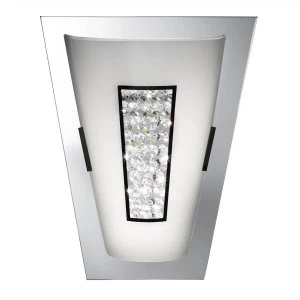 Image of Integrated LED Bathroom Wall Light Mirror, Chrome, Black IP44
