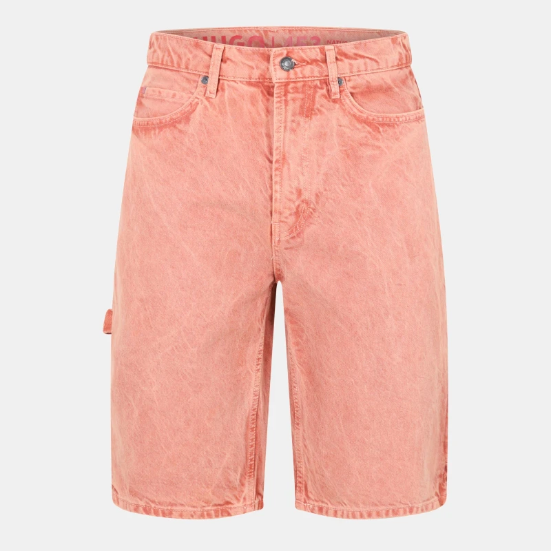 Image of Hugo Mens Denim Shorts Open Orange male 30