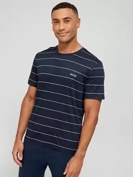 Image of BOSS Bodywear Ultralight Lounge Stripe T-Shirt - Dark Blue, Dark Blue, Size S, Men
