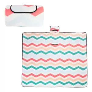 Image of Milestone Fleece Picnic Blanket 200 x 200cm - Zig-Zag Pattern