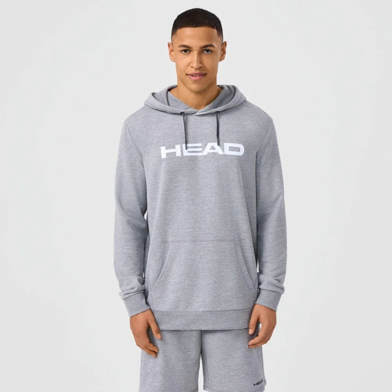 Image of Head Mens Club Original Cotton French Terry Long Sleeve Performance Tennis Jacket Grey Melnge male X Large