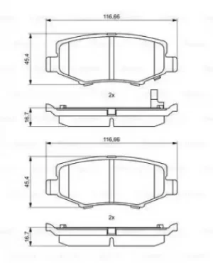 Image of Bosch 0986494706 Brake Pad Set Disc Brake Rear Axle