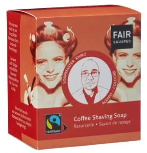 image of Fair Squared Shaving Soap (Coffee) (includes cotton soap bag) 2x80g