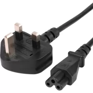 Image of UK Plug To Clover Lead 1m 3A in Black