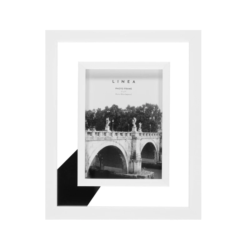 Image of Linea Black Cove Frame - White White 5x7in