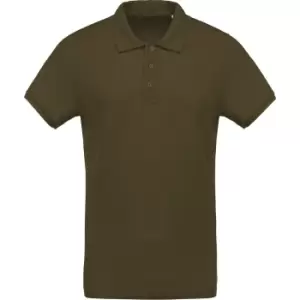 image of Kariban Mens Organic Pique Polo Shirt (S) (Moss Green)