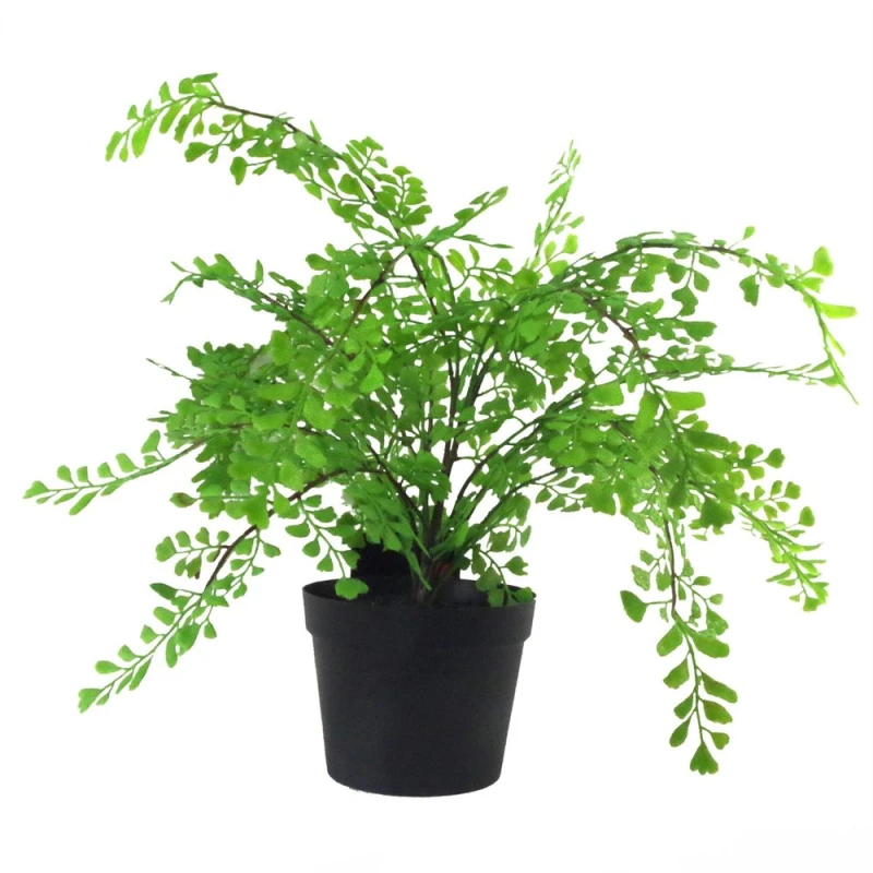 Image of Leaf Artificial Fern Plant Pot Maidenhair Fern 35cm Leaf Design UK Realistic Plant Botanik Green