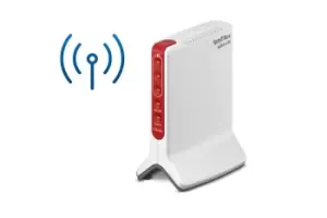 image of FRITZ!Box 6820 LTE v3 Edition International - WiFi 4 (802.11n) - Single-band (2.4 GHz) - Ethernet LAN - 3G - Red - White - Tabletop Router