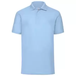 Image of Fruit Of The Loom Mens 65/35 Pique Short Sleeve Polo Shirt (2XL) (Sky Blue)