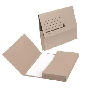 image of 5 Star A4 Document Wallet Half Flap 285gsm Buff Pack of 50