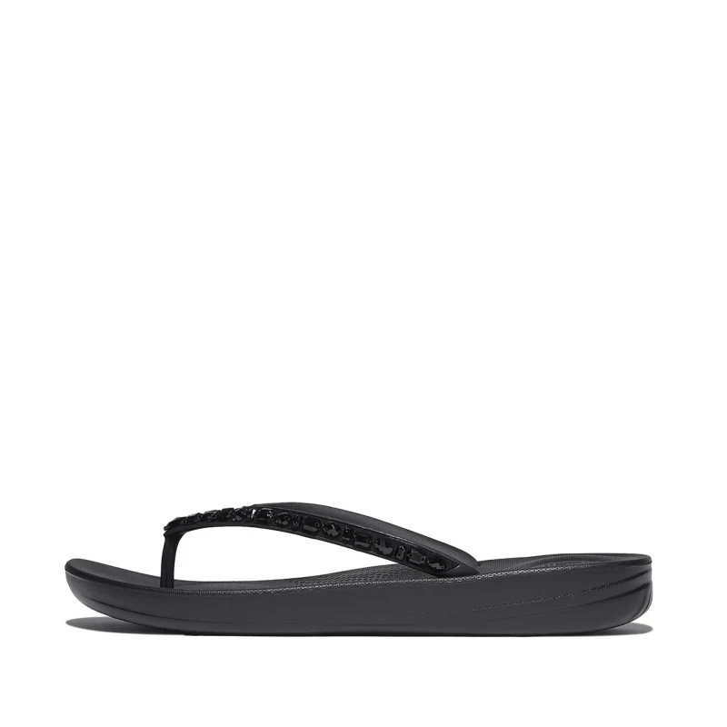 Image of FitFlop Multi-Crystal Flip Flops Women FitFlop Iqushion Noir Female 36