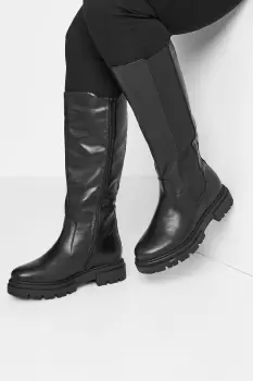 Image of Extra Wide Fit Knee High Cleated Boots