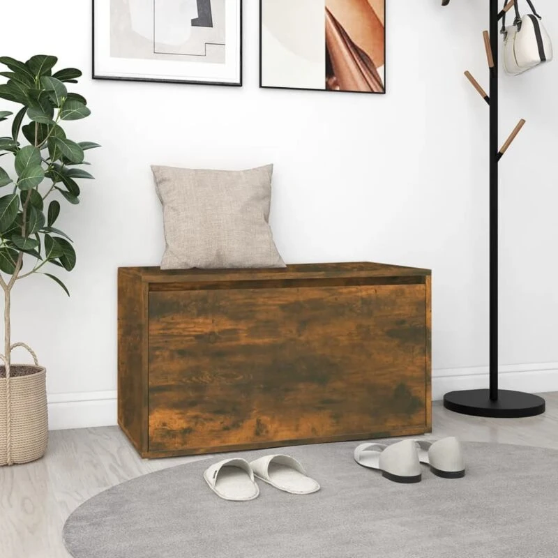 Image of VIDAXL Hall Bench 80x40x45cm Smoked Oak Engineered Wood Vidaxl 8720286956946
