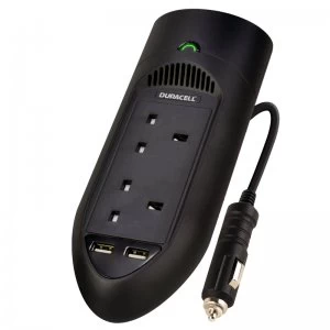 Image of Duracell 175W Power Inverter with Dual AC and USB Sockets