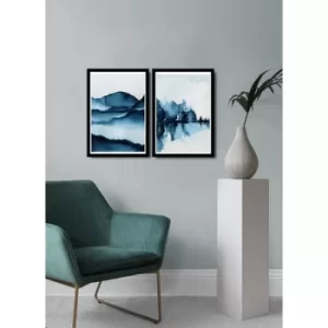 Image of 2PSCTCIZ-013 Multicolor Decorative Framed MDF Painting (2 Pieces)