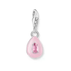 image of THOMAS SABO Silver CZ Pink Teardrop Charm